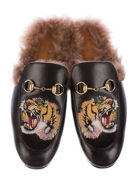 gucci tiger slipper on foot|gucci leather slippers.